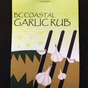 A garlic rub is on the menu of a restaurant.