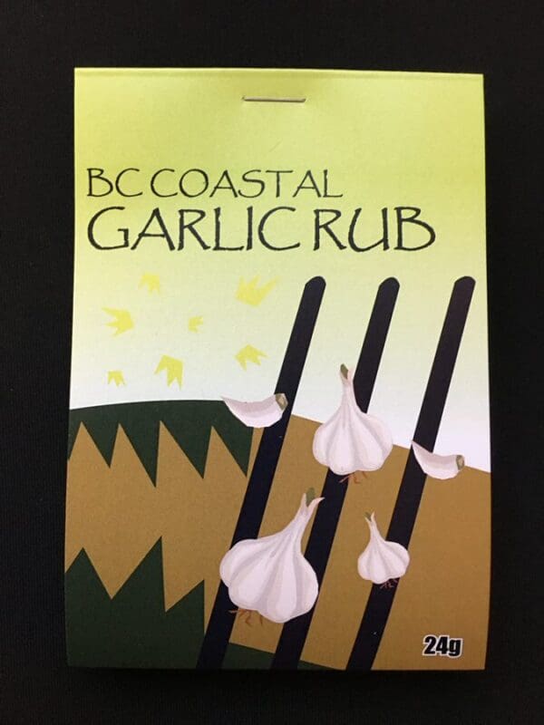 A garlic rub is on the menu of a restaurant.