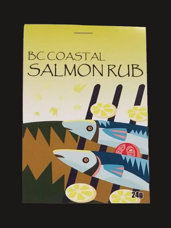 A poster of fish and lemon slices on the side.